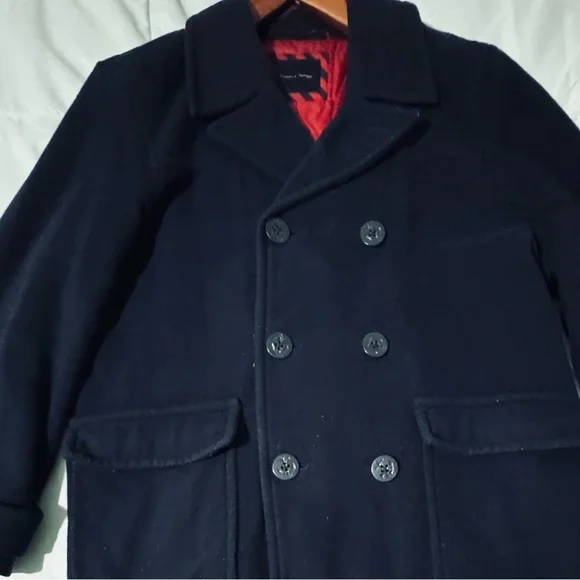XL Tommy Hilfiger Navy Pea Coat - Picture 6 of 13